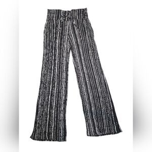 Black and White Striped Wide Leg Pants
